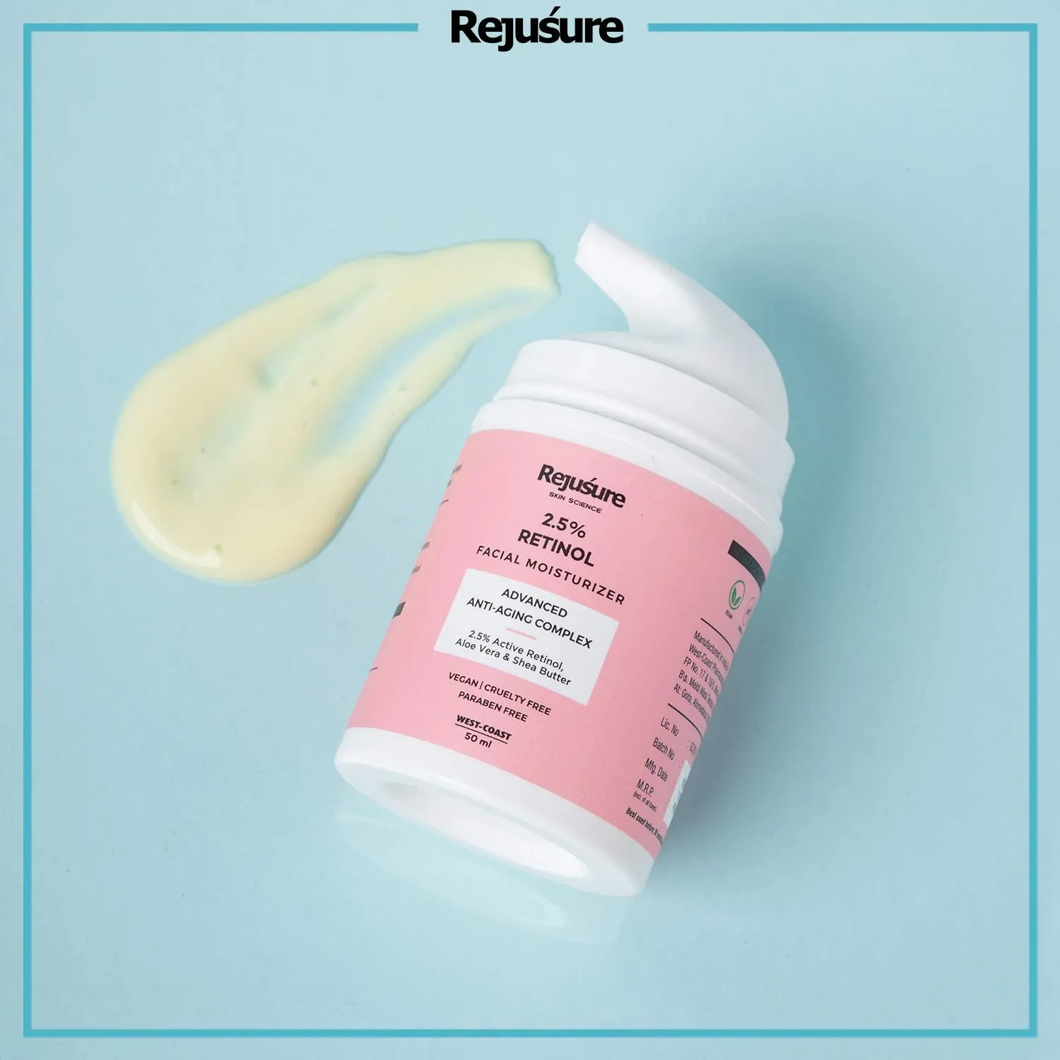 Rejusure Retinol Facial Moisturizer – Anti – Aging Complex – 50 ml (Pack of 5)