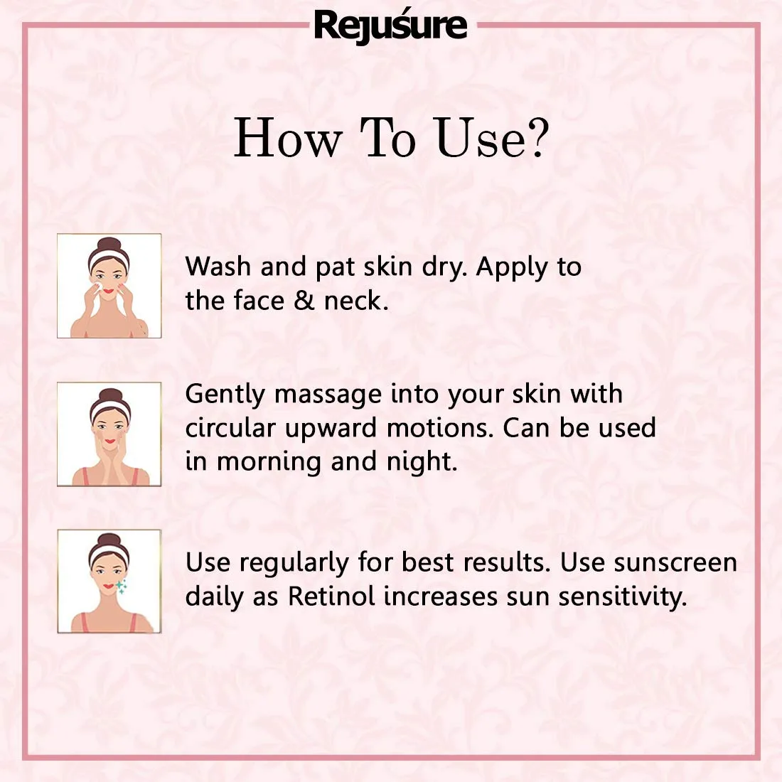 Rejusure Retinol Facial Moisturizer – Anti – Aging Complex – 50 ml (Pack of 5)