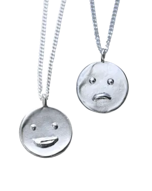 Sunday Feel Moody Double Sided Necklace (Silver)