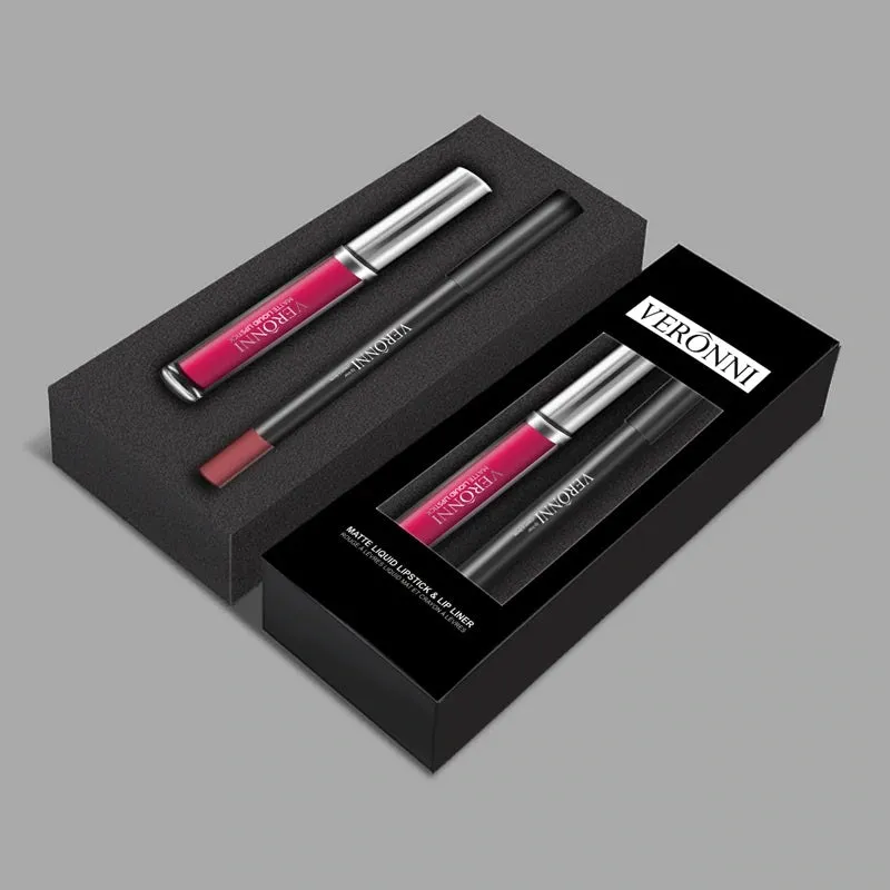 VERONNI Women Matte Liquid Lipstick & Free Lip Liner
