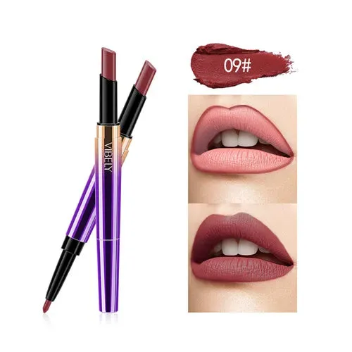 Waterproof Moisturizer Double-end Lip Liner Stick Pencil