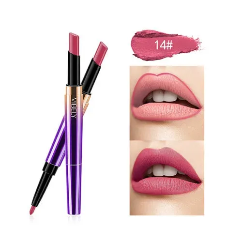 Waterproof Moisturizer Double-end Lip Liner Stick Pencil