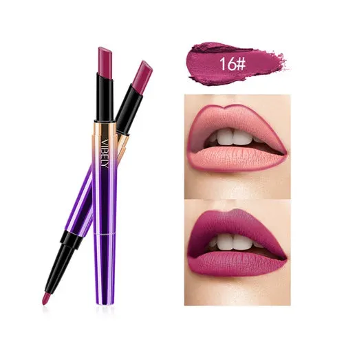 Waterproof Moisturizer Double-end Lip Liner Stick Pencil
